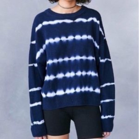Ecote Navy Tie Dye Oversized Cotton Sweater - Picture 6 of 6